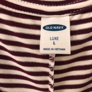 Auburn/white stripped Luxe scoop neck tank